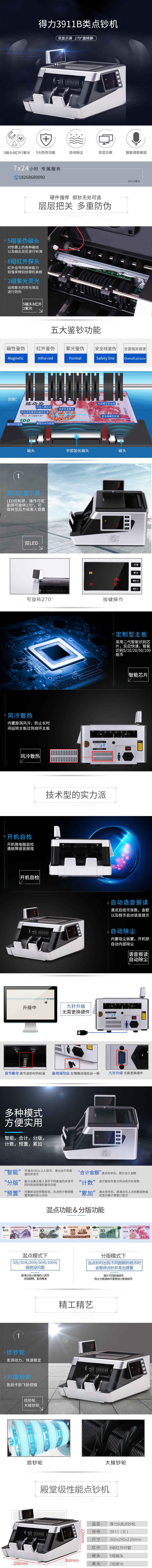 得力3911點(diǎn)驗鈔機(jī)(黑白)(臺)