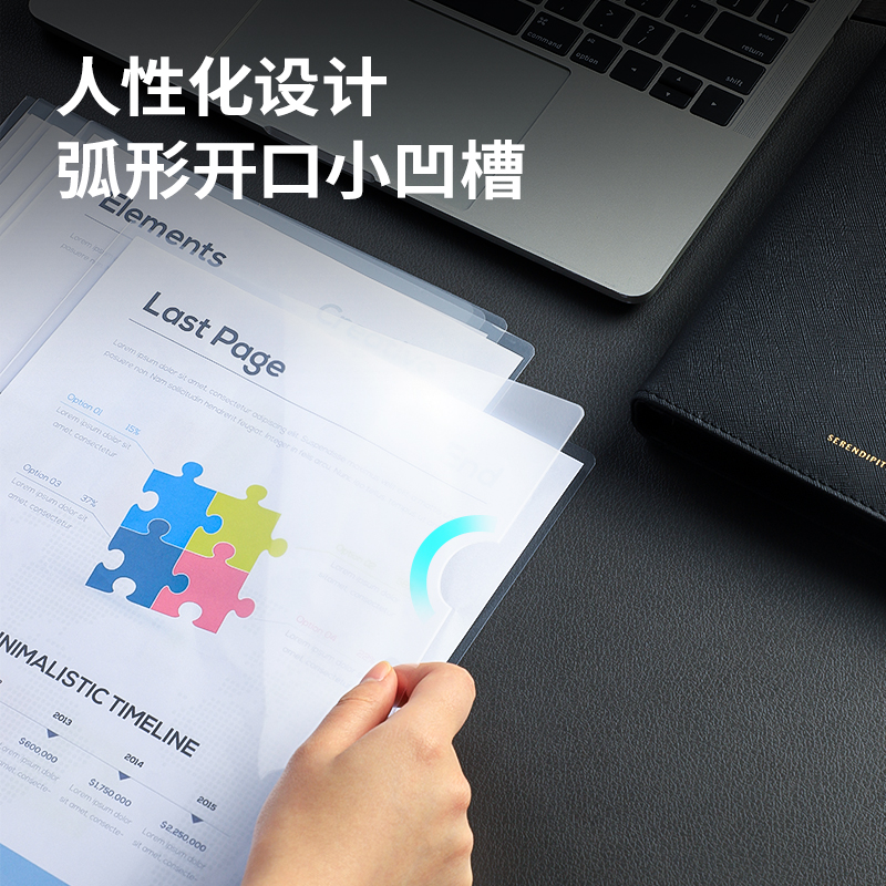 得力5705_A4文件套(透明)(20個/包)