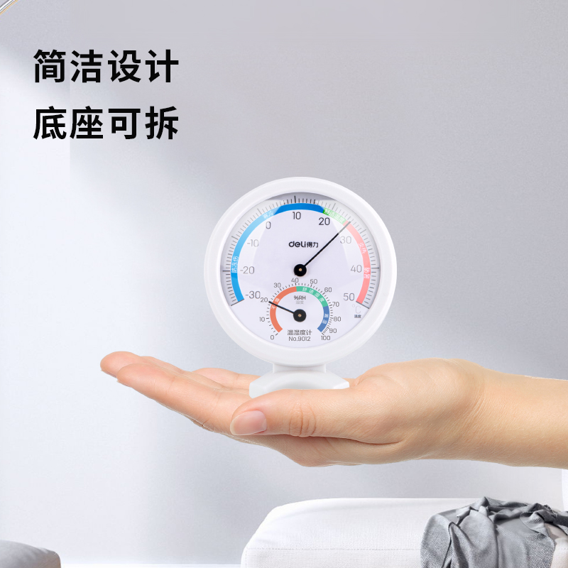 得力9012室內(nèi)溫濕度計(白)(只)