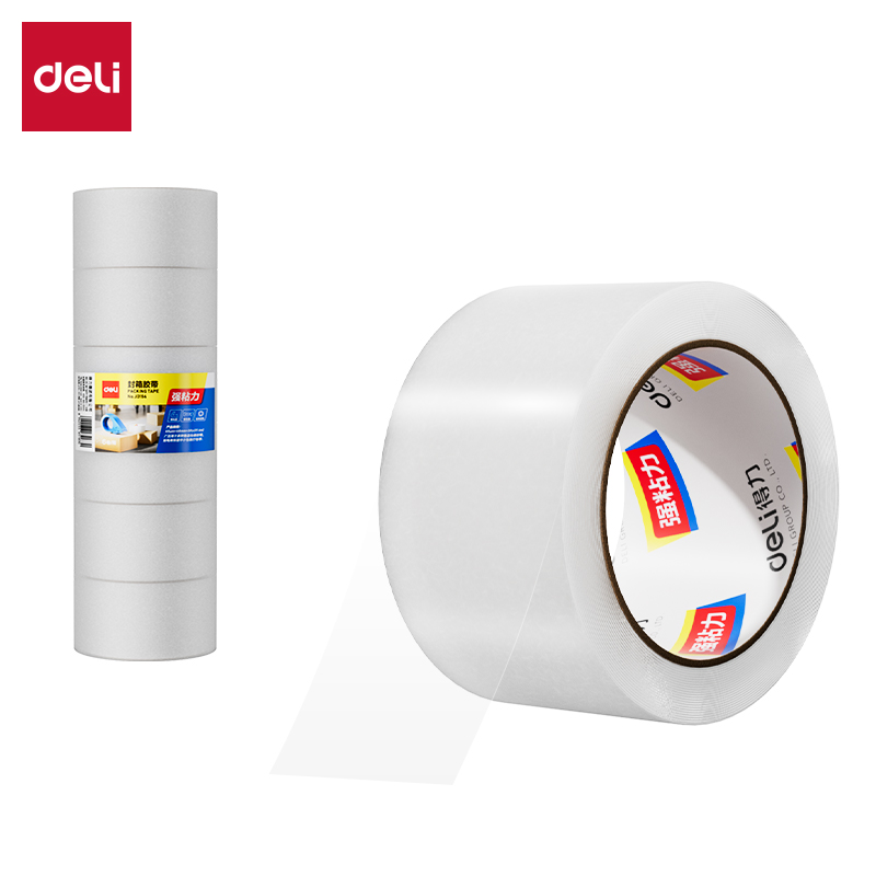 得力30333封箱膠帶60mm*100y*45um(6卷/筒)(普透)