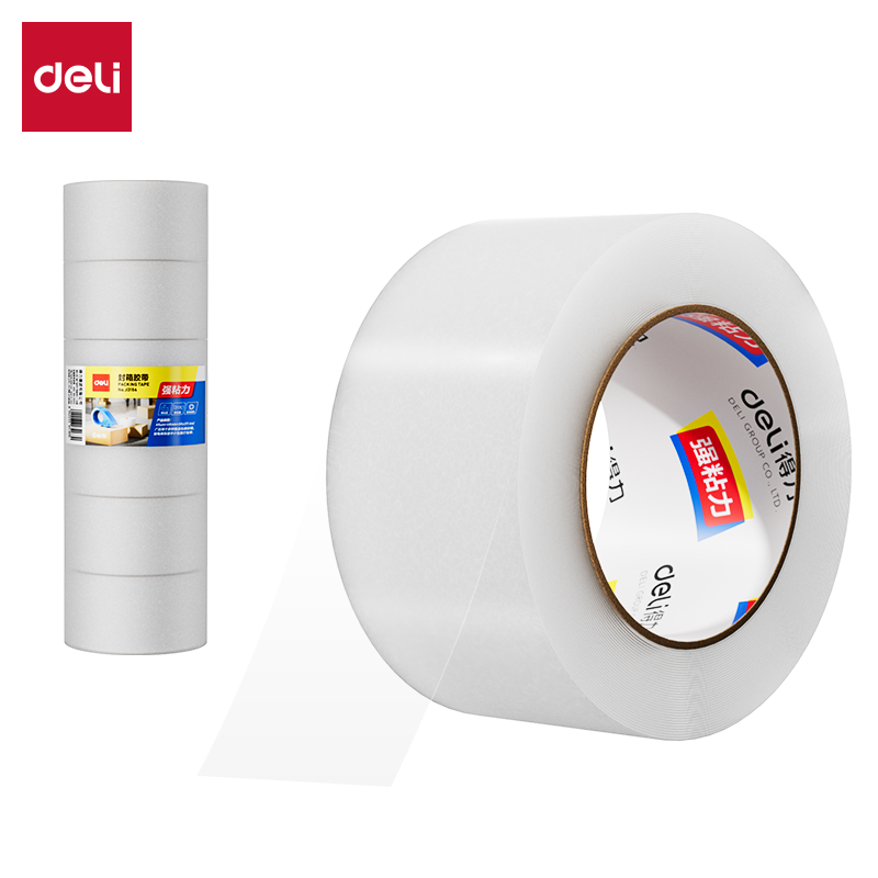 得力30285封箱膠帶55mm*200y*45um(6卷/筒)(普透)