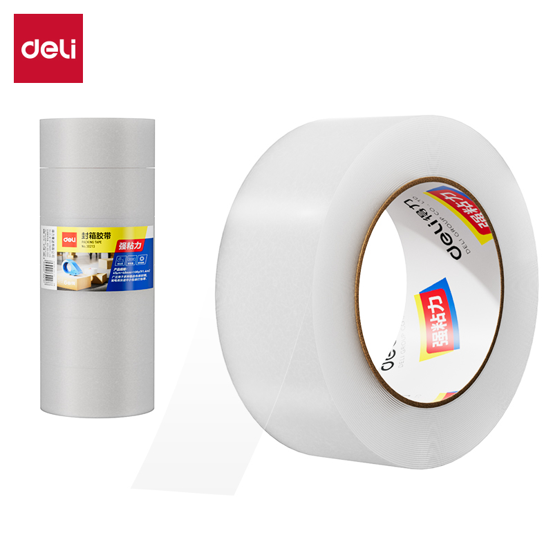 得力30184封箱膠帶45mm*150y*45um(6卷/筒)(普透)