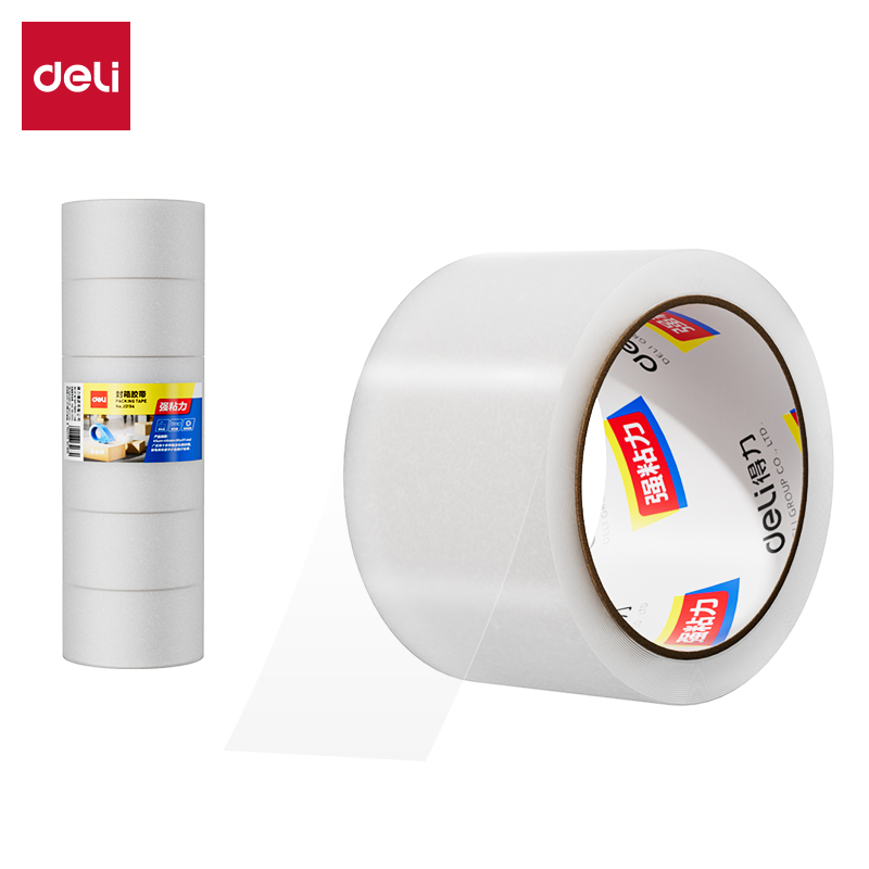 得力30282封箱膠帶55mm*60y*45um(6卷/筒)(普透)