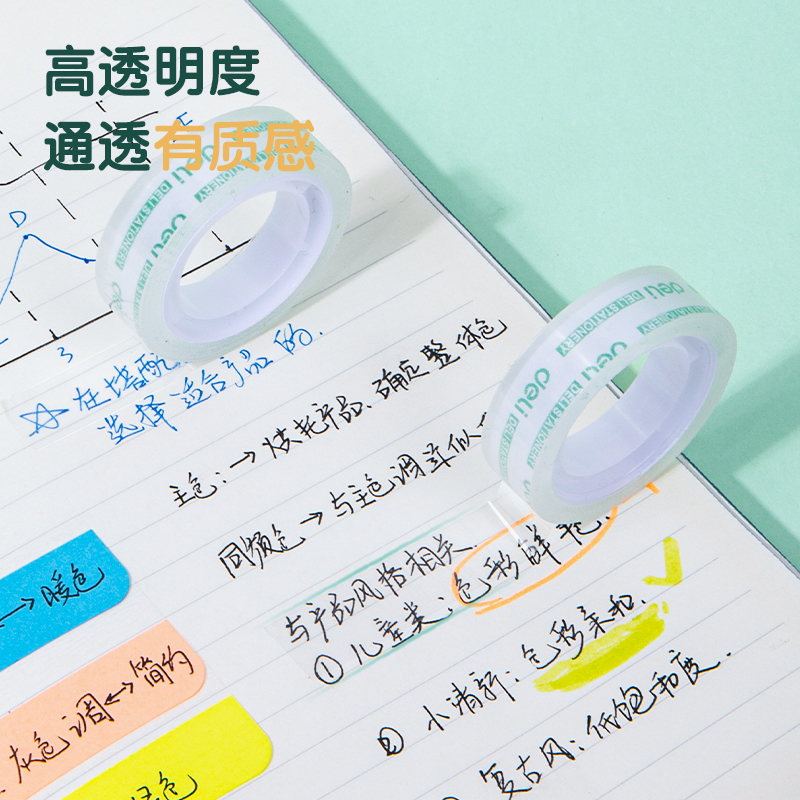 得力30028易撕型文具膠帶12mm*15m*38um(高透)(6卷/筒)