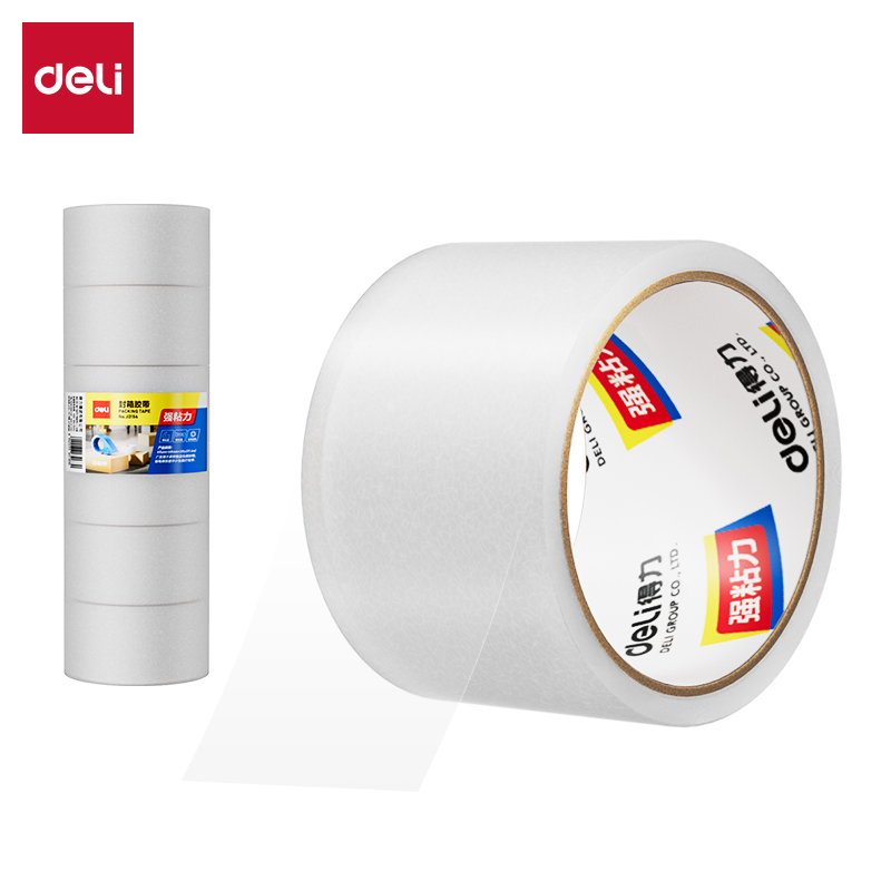 得力30331封箱膠帶60mm*40y*45um(6卷/筒)(普透)