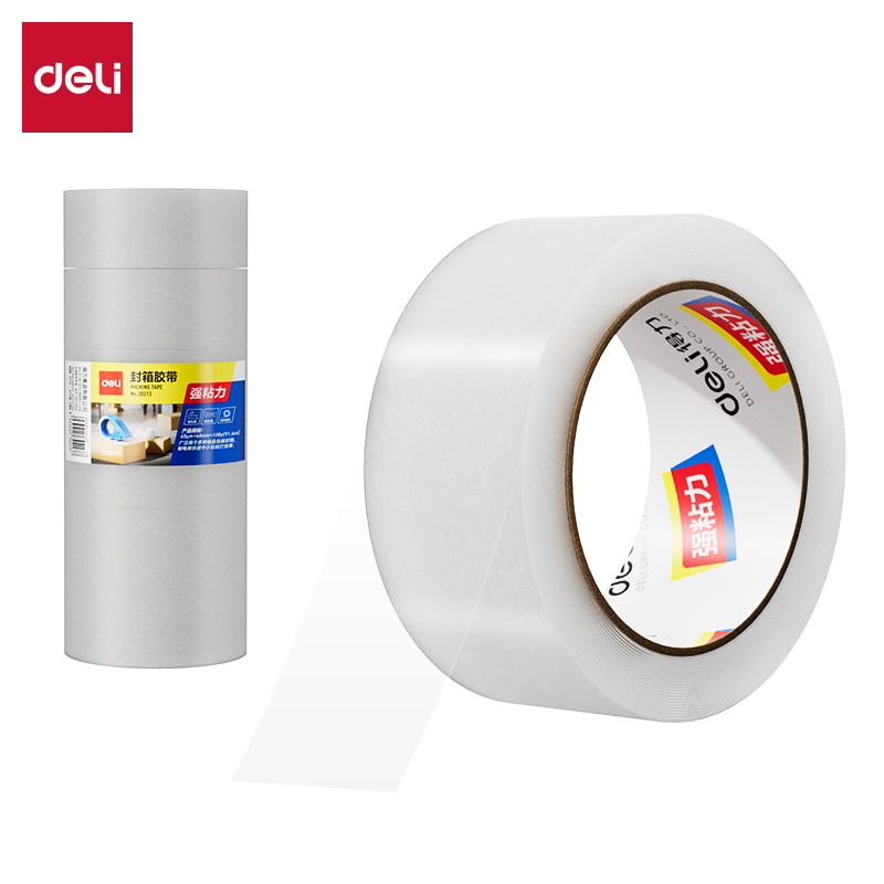 得力30183封箱膠帶45mm*100y*45um(6卷/筒)(普透)