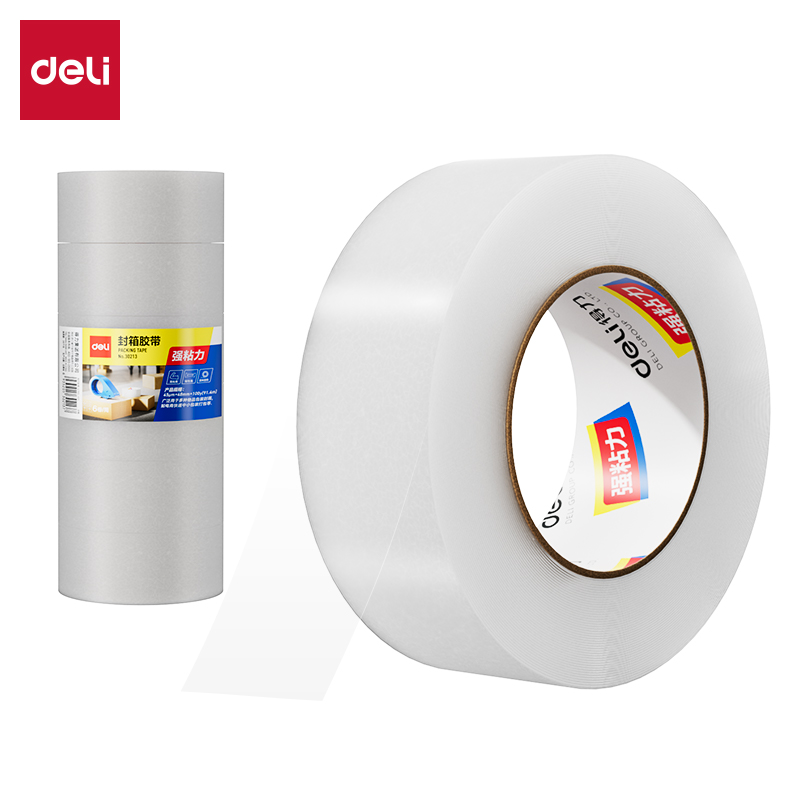 得力30209封箱膠帶48mm*250y*50um(6卷/筒)(普透)