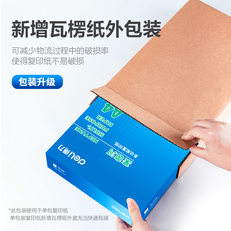 得力7413萊茵河復印紙A4_80g_1包(藍色包裝)(包)