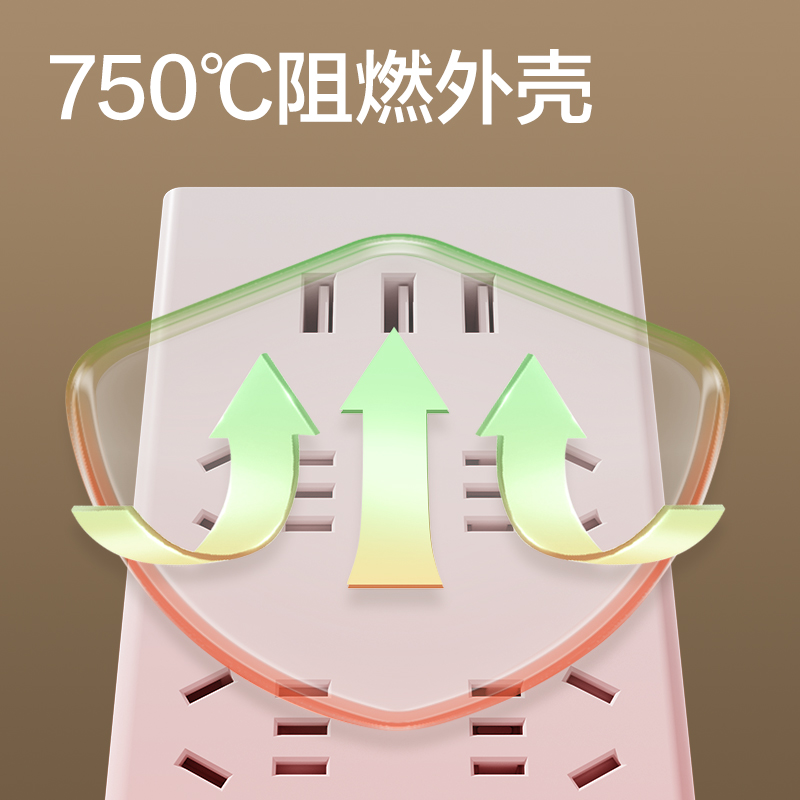 得力27080插座_6組+3A_2米_彩盒(白)(個)