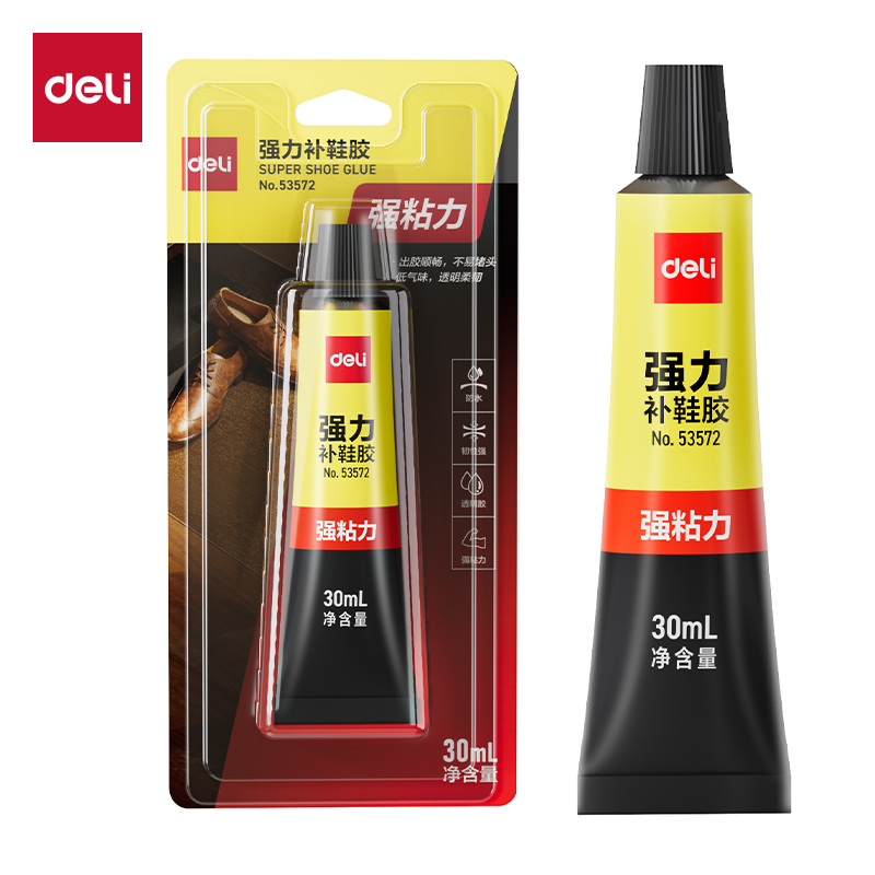 得力53572-補鞋膠(透明)(30ml*1支/卡)