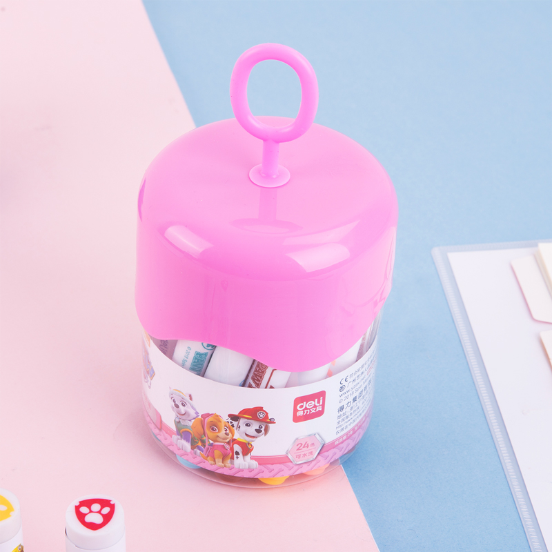 得力70690-汪汪隊(duì)立大功24色水彩筆(粉色)