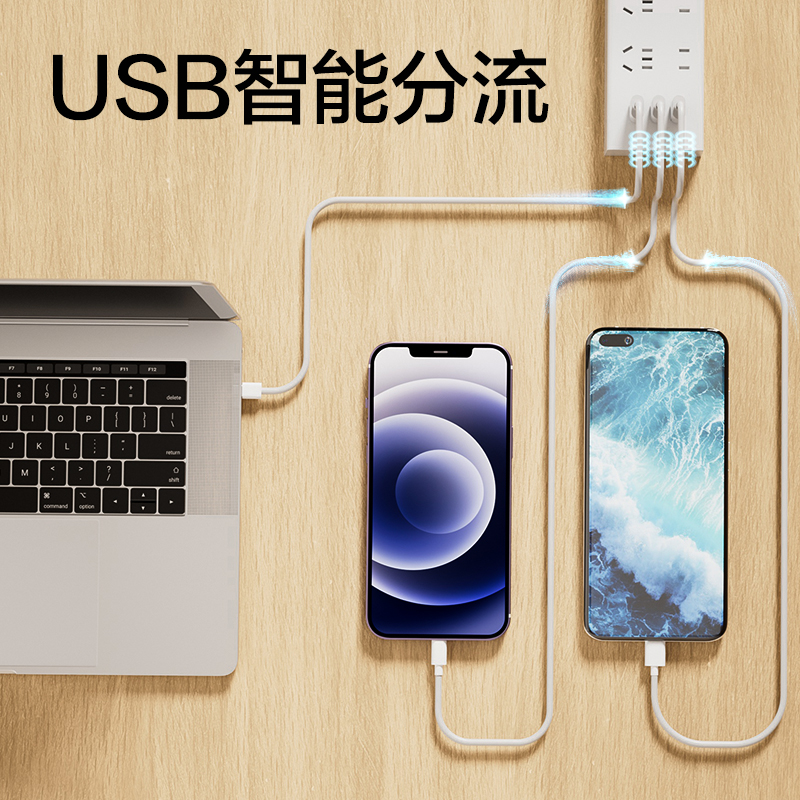 得力18283插座_3+3+3A_2米_彩盒(白)(個)