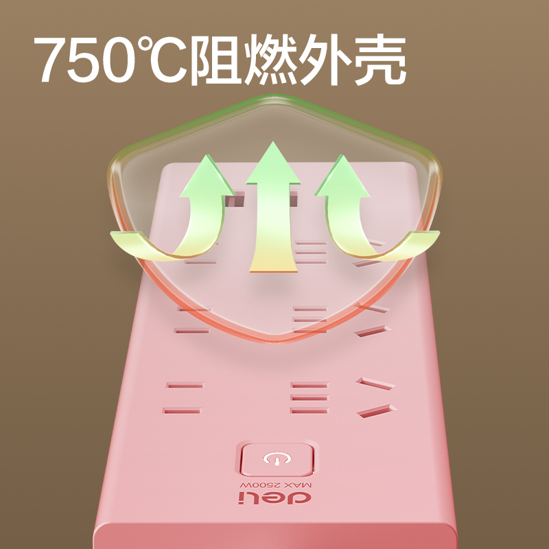 得力18283插座_3+3+3A_2米_彩盒(白)(個)