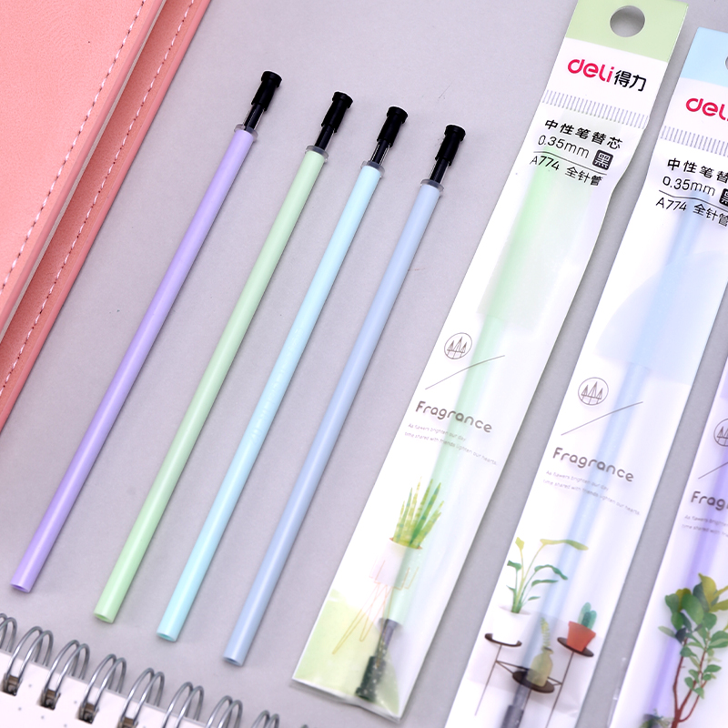 得力A774中性替芯0.35mm全針管(黑)