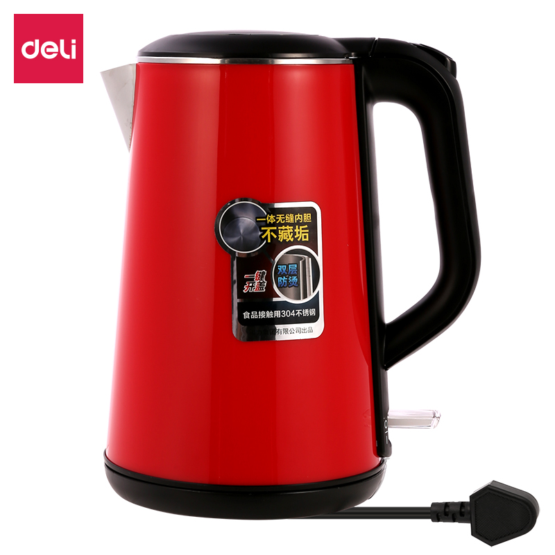 得力85604電熱水壺（1.6L）(紅)