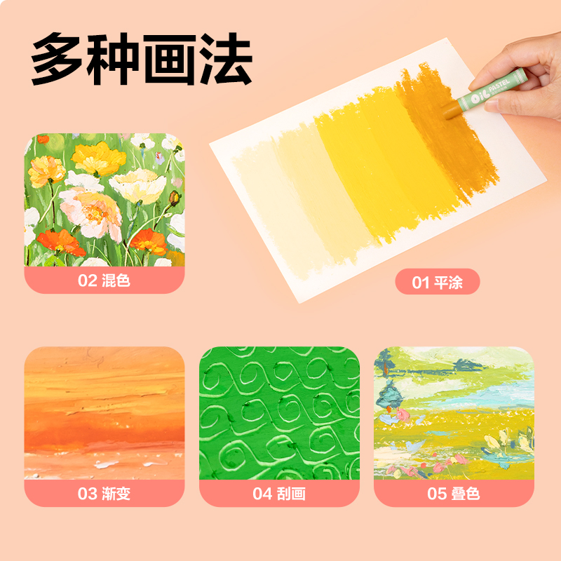 得力72088_36色重彩油畫棒(混)