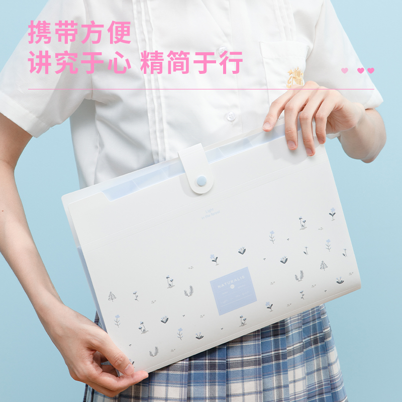 得力72363_8格風琴包(藍)