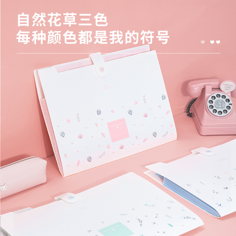 得力72363_8格風琴包(藍)