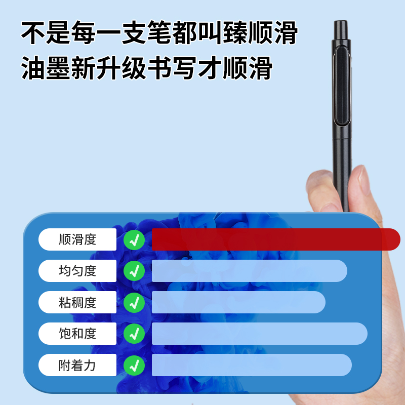 得力A12樂素中性筆0.5mm子彈頭(臻順滑)(黑)