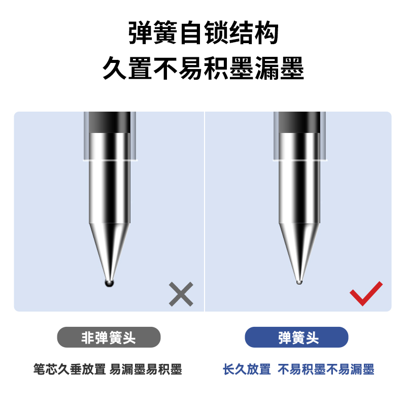 得力A12樂素中性筆0.5mm子彈頭(臻順滑)(黑)