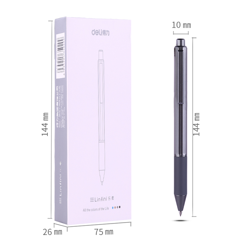 得力A10中性筆0.5mm子彈頭(黑)
