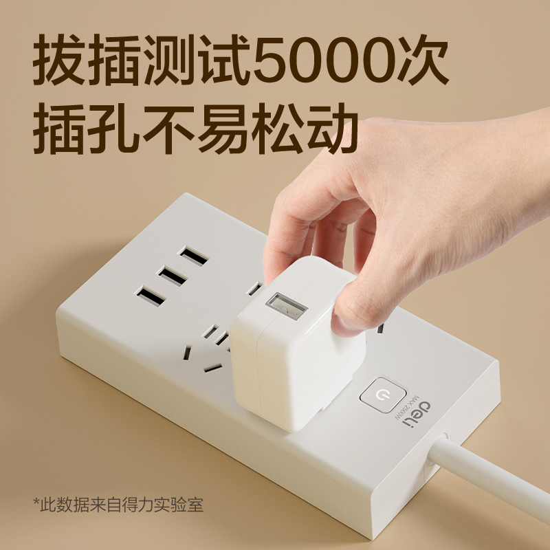 得力18282-03插座_4組+3A_3米_彩盒(白)(個(gè))