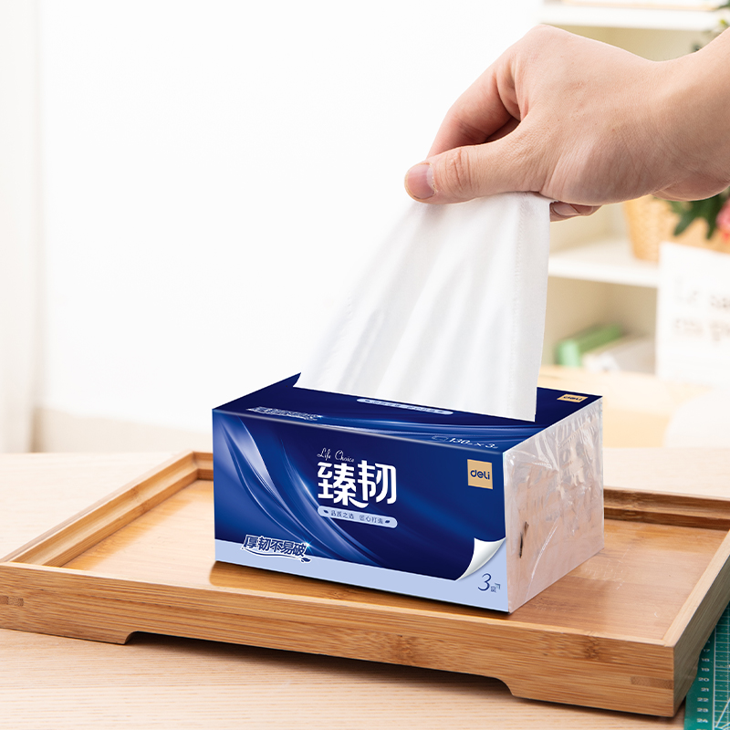 得力臻韌MR3130-01軟抽3層130抽(6包/提)(包)(藍(lán))