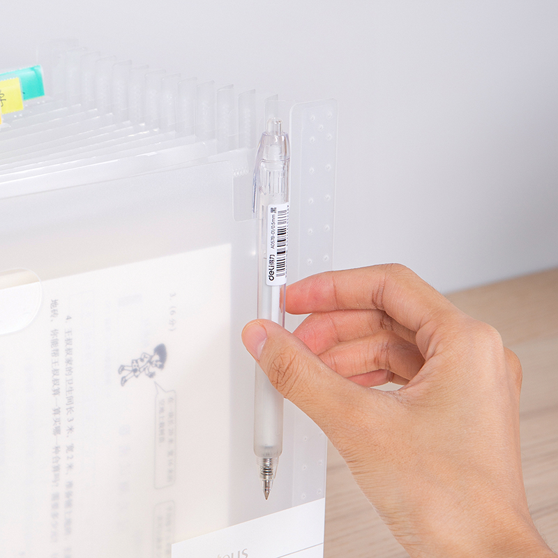 得力72510淺調(diào)13格站立式風(fēng)琴包(透明)(個(gè))