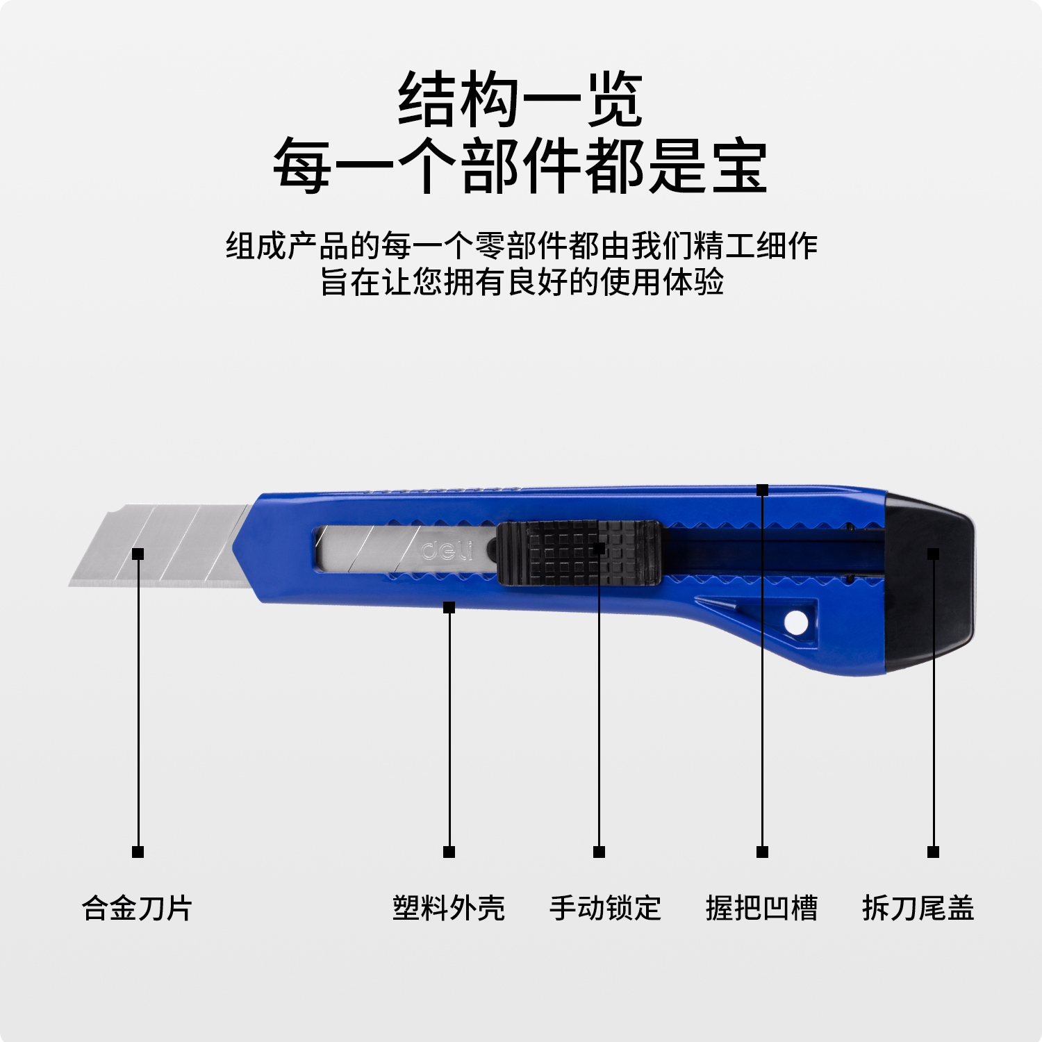 得力2061美工刀(藍(lán)色)