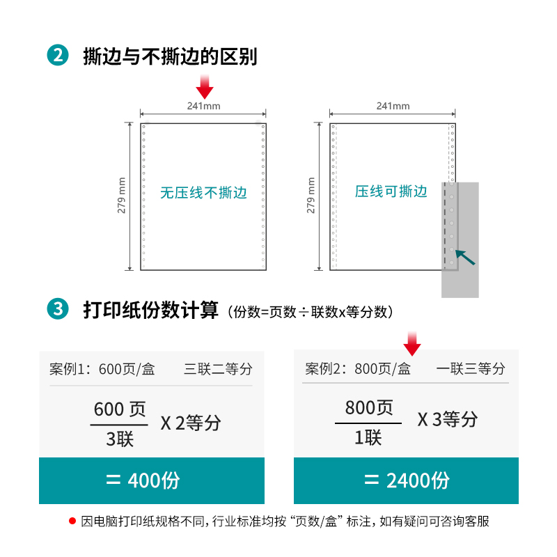 得力木尚M241-1電腦打印紙(1/3白色不撕邊)(800頁(yè)/盒)