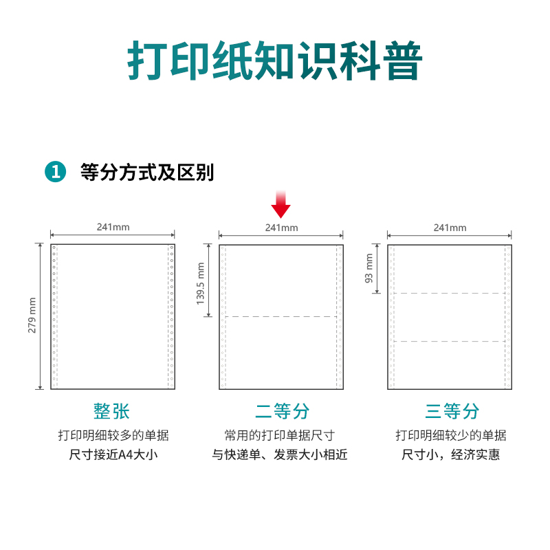 得力木尚M241-2電腦打印紙(1/2白色不撕邊)(800頁(yè)/盒)