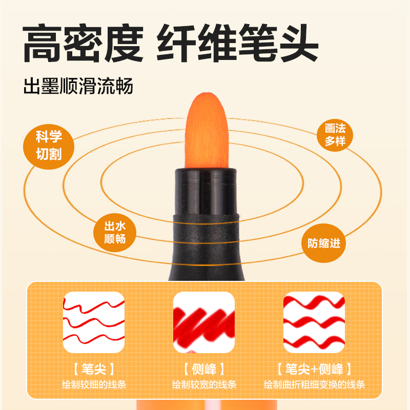 得力33986-12_12色三角桿水彩筆(混)(盒)