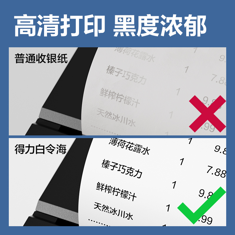 得力11750白令海熱敏收銀紙57*30型(混)(100卷/箱)