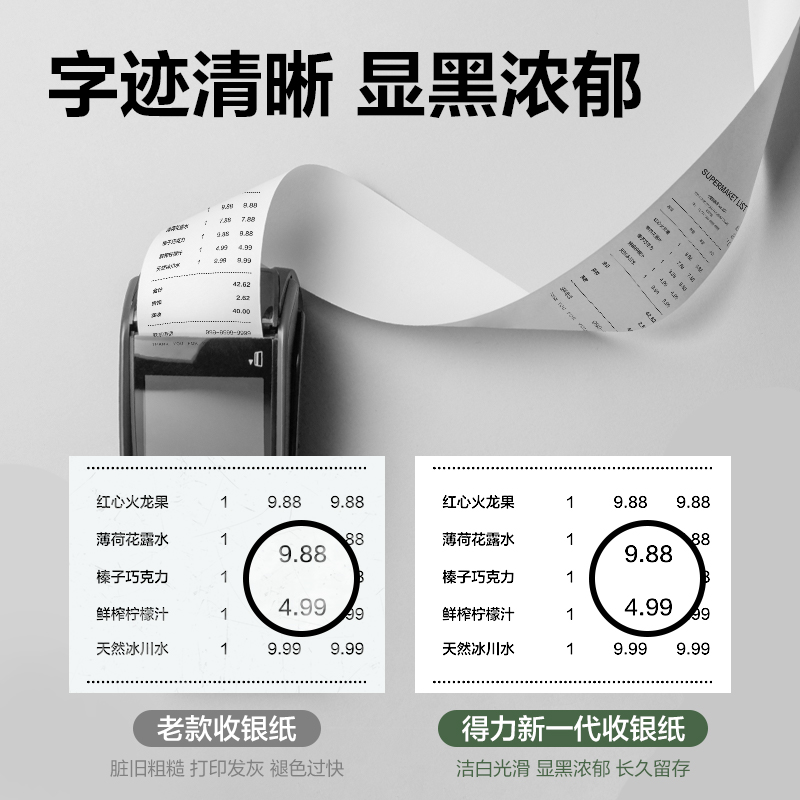得力11751白令海熱敏收銀紙57*50型(混)(100卷/箱)