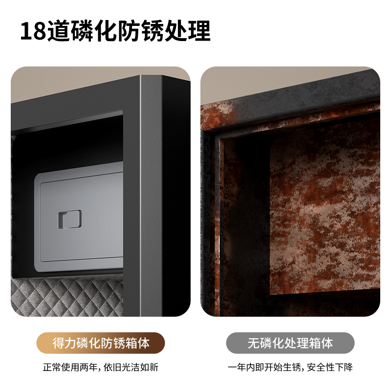 得力AE66-ZM指紋密碼保管箱H600(黑色)(臺)