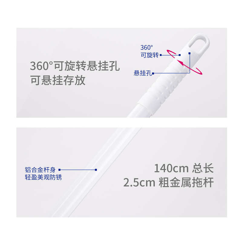 得力LQ134-塵推（60cm）(藍色)(1套)
