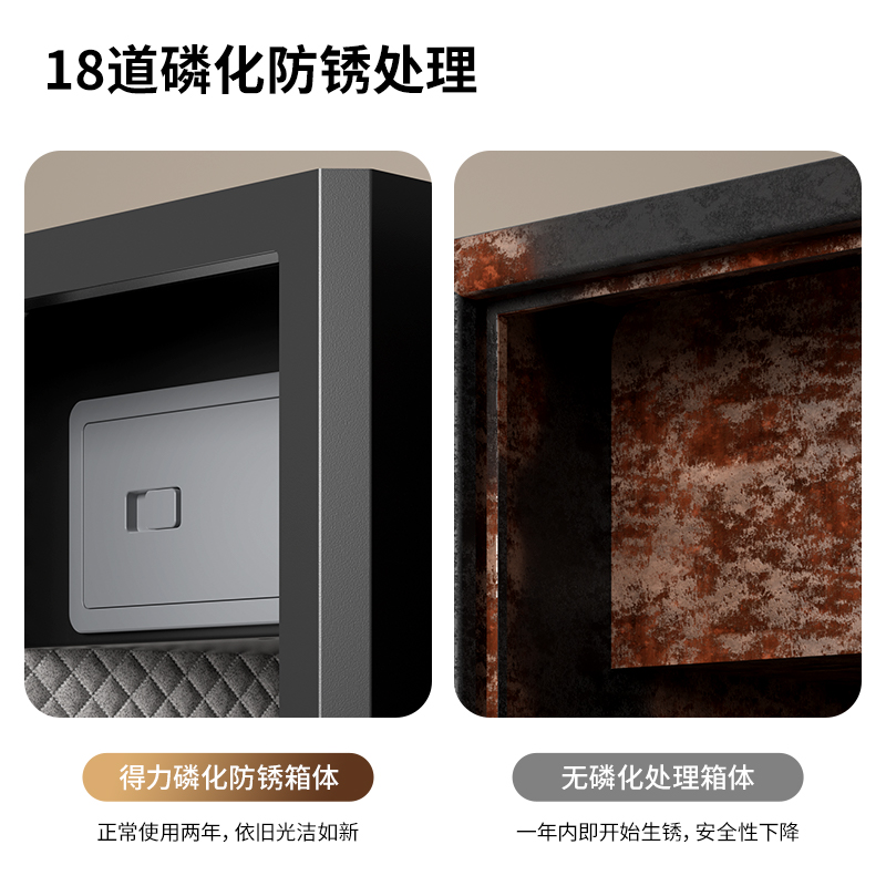得力AE72-ZM指紋密碼保管箱H1500(黑色)(臺)