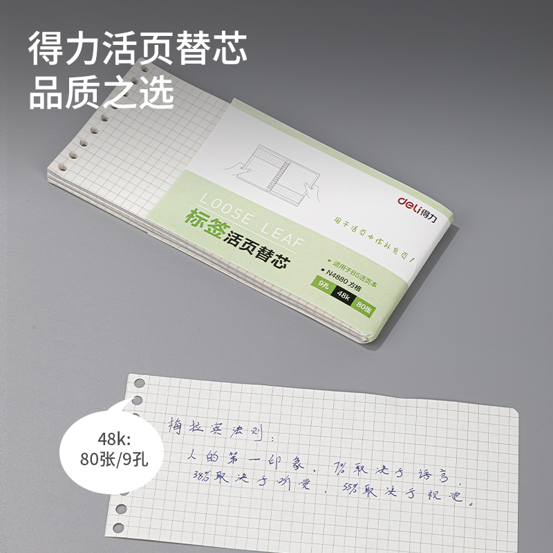 得力N4880活頁(yè)替芯(橫線(xiàn))(本)
