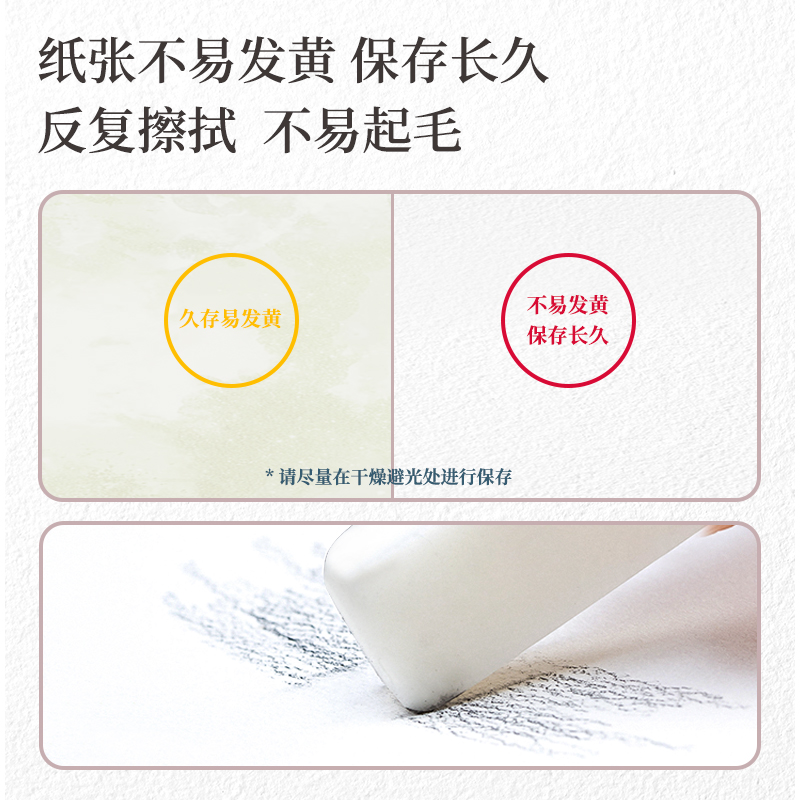 得力HS412素描紙160g-16K-50張(白)(袋)