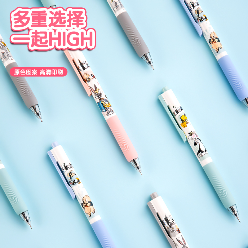 得力SA155兔巴哥速干按動(dòng)學(xué)生中性筆0.5mm全針管(黑)(支)