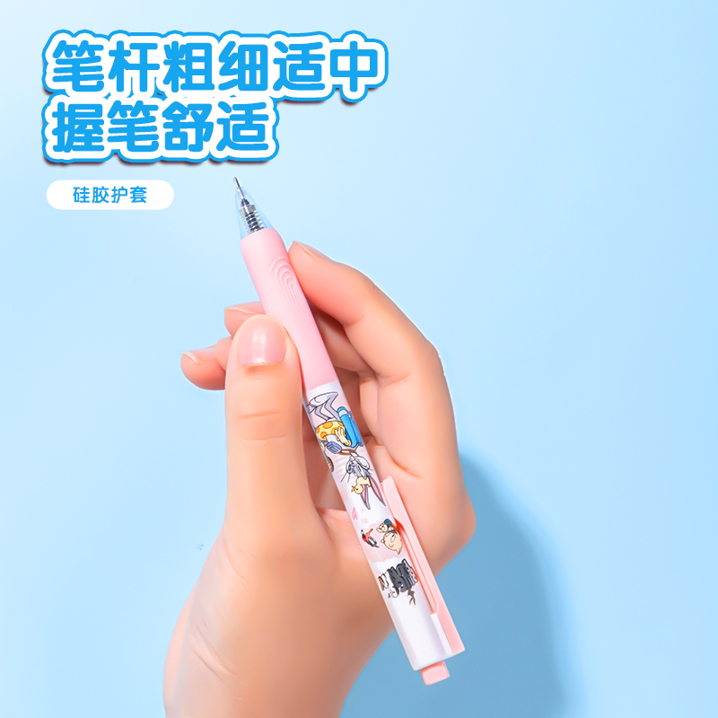 得力SA155兔巴哥速干按動(dòng)學(xué)生中性筆0.5mm全針管(黑)(支)