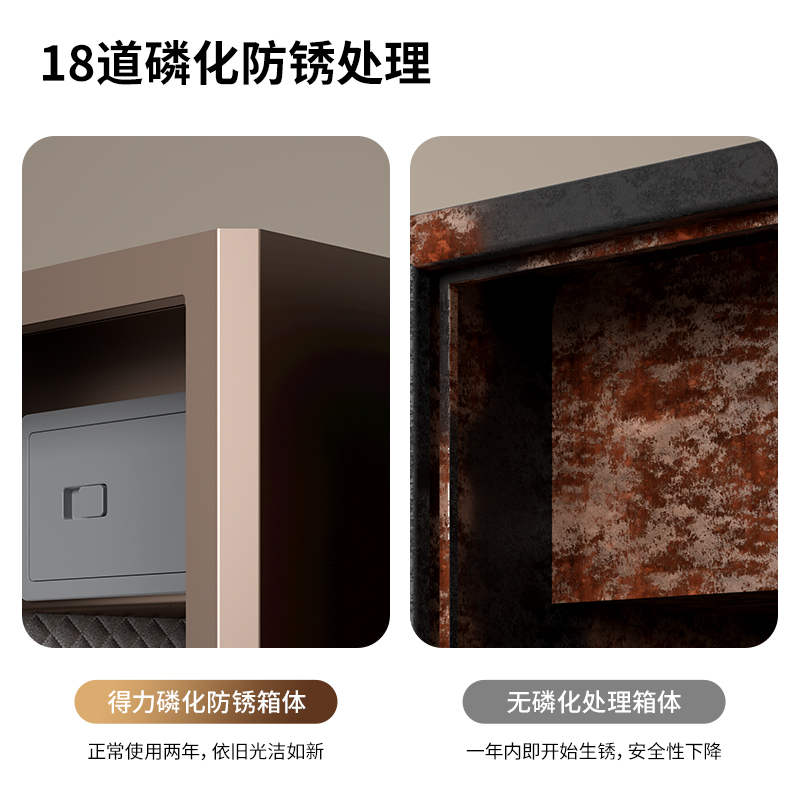 得力AE68-M電子密碼保管箱H1000(咖啡金)(臺)