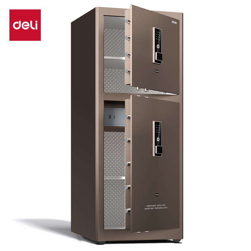 得力AE73-M電子密碼保管箱H1500S(咖啡金)(臺)