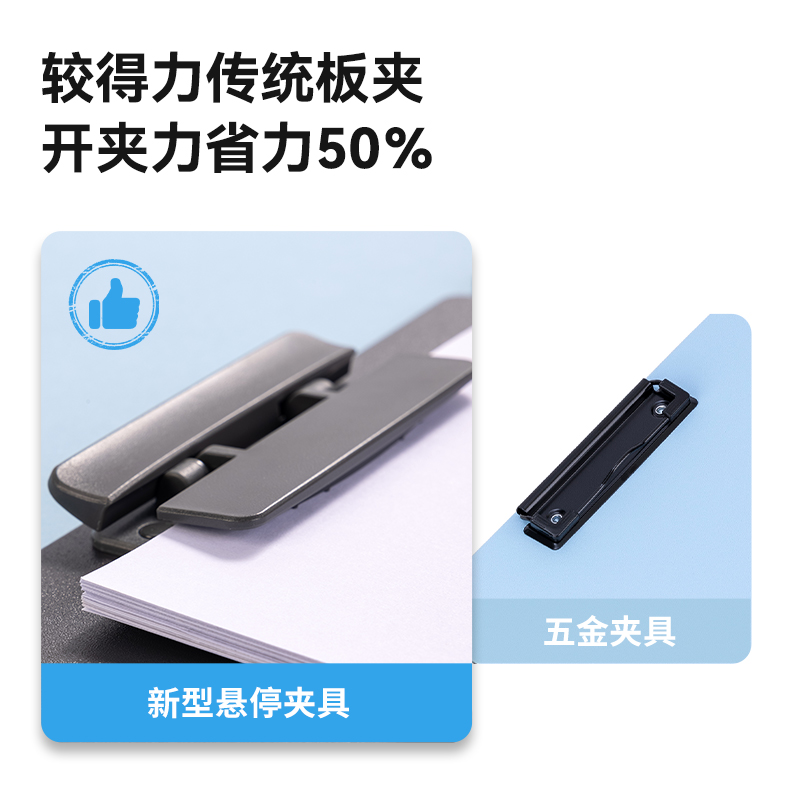得力P64知選懸停單板夾(淺灰)(個(gè))