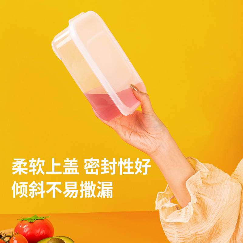 得力LM860冰箱收納盒900+1300+1800ml組合套裝(白)(個(gè))