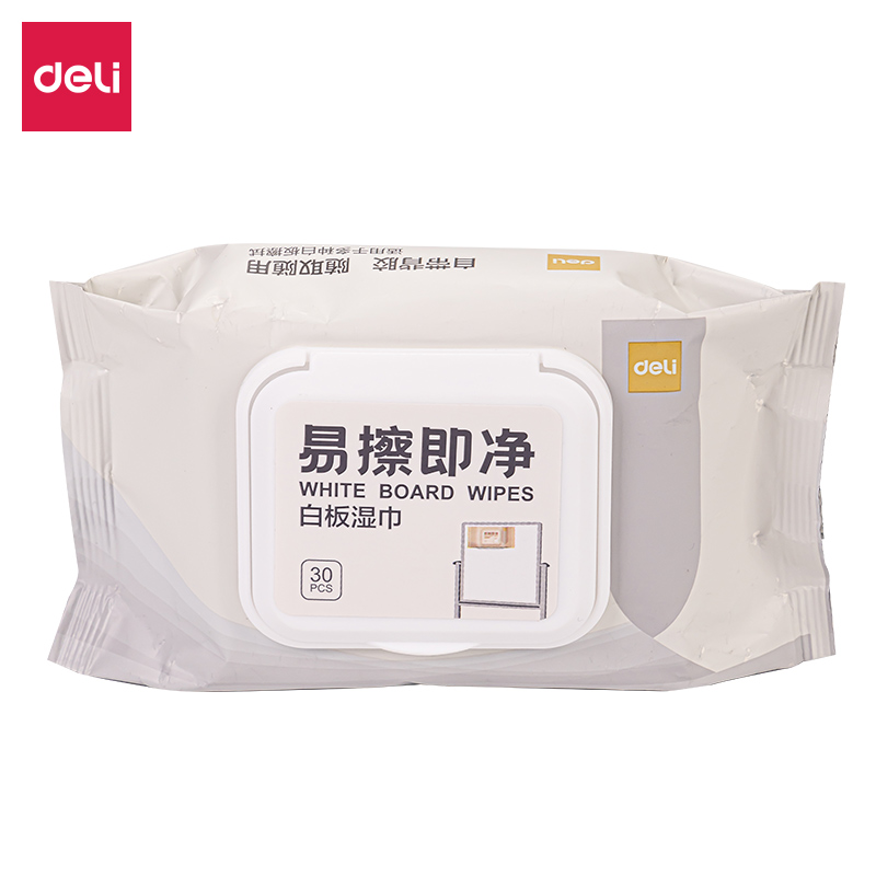 得力LQ100白板濕巾(白色)(30片/包)
