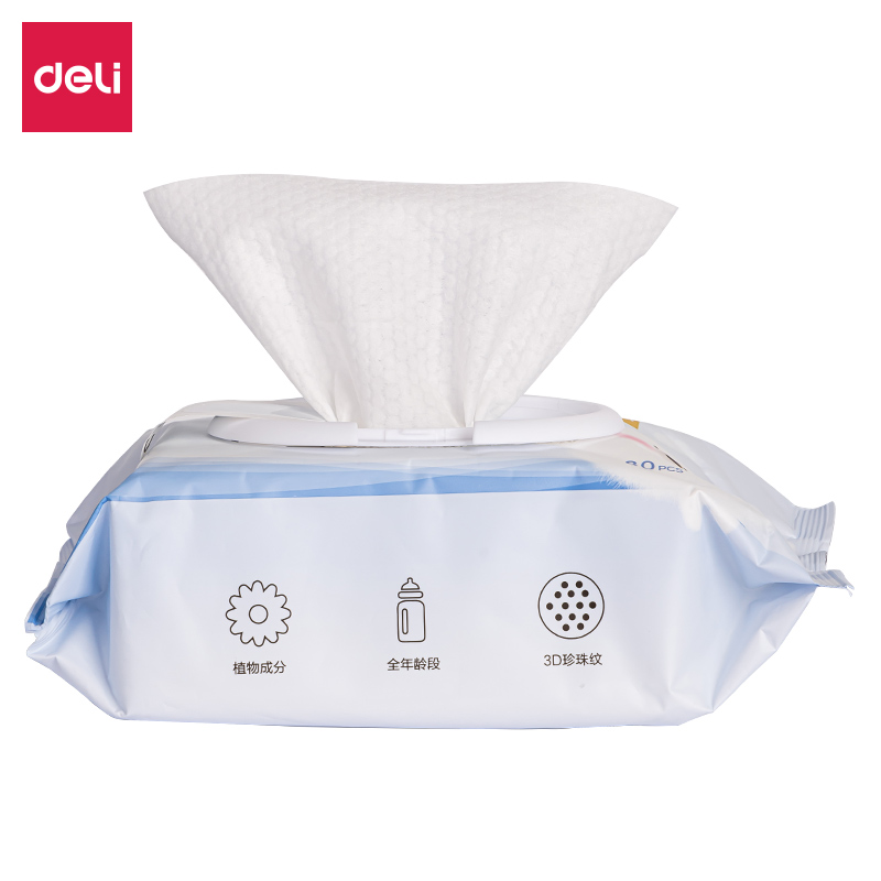 得力LQ106嬰兒手口濕巾(白色)(80片/包)