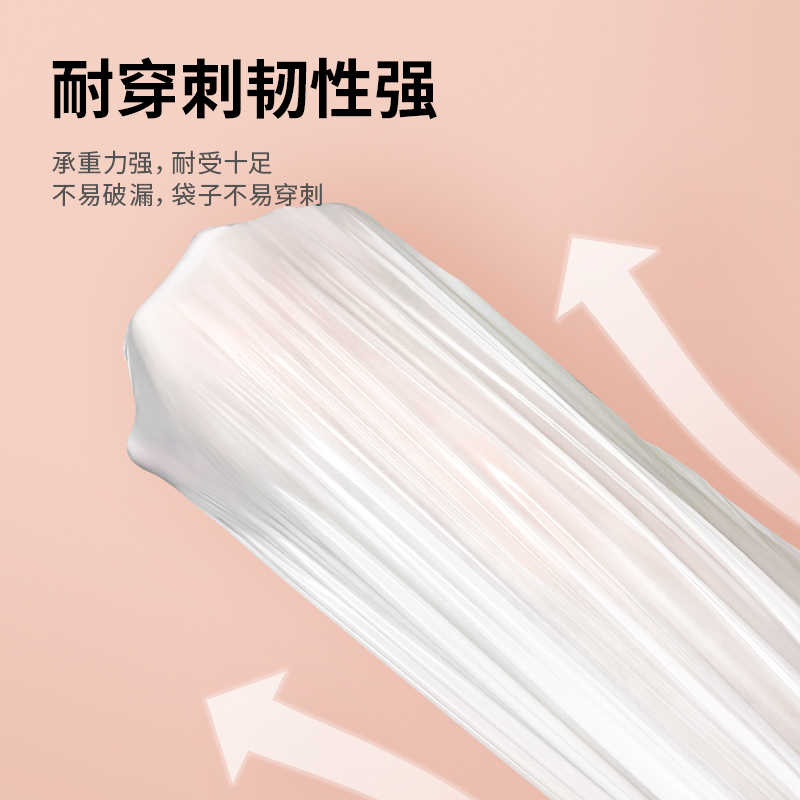 得力LQ190-抽取式免撕垃圾袋(白色)(15只/卷，6卷裝)