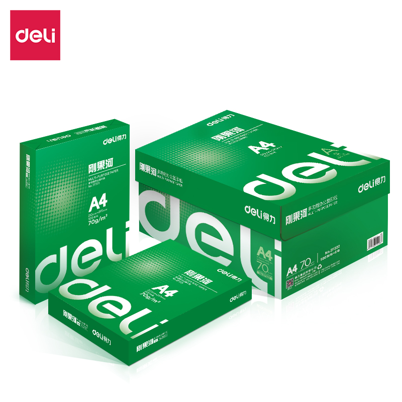 得力ZF222剛果河復(fù)印紙A4-70g-8包(混)(包)