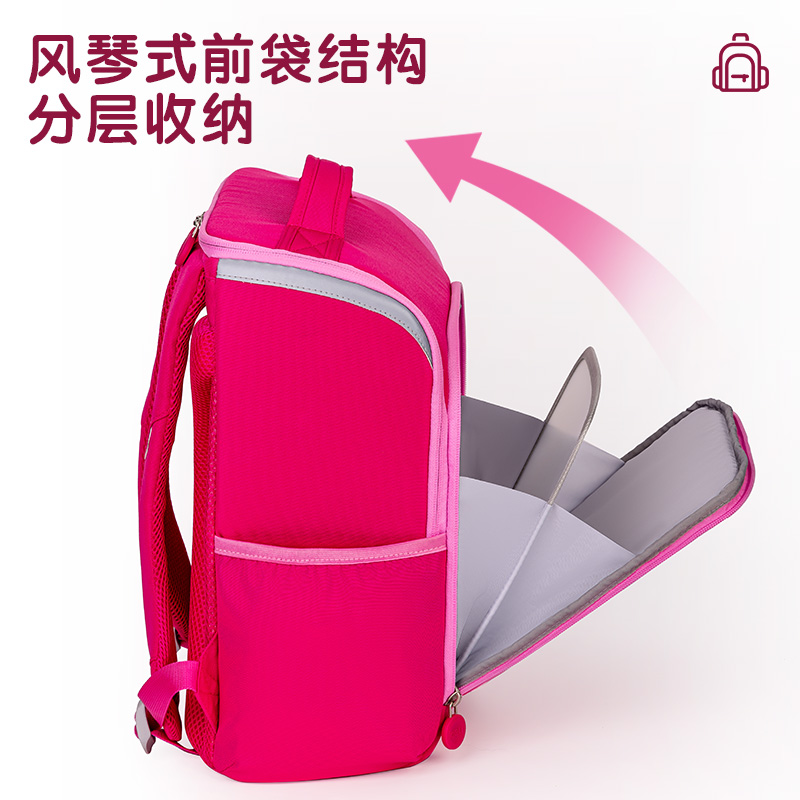 得力BB115前袋風琴頁簡約2210系列藍學生書包(藍)(個)